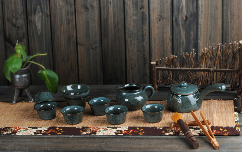藍(lán)天目釉水影壺