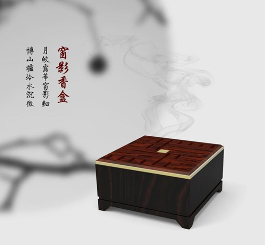 窗影-單層盤(pán)香盒