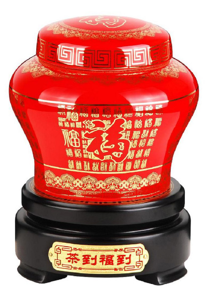 茶到福到茶葉罐-中國紅
