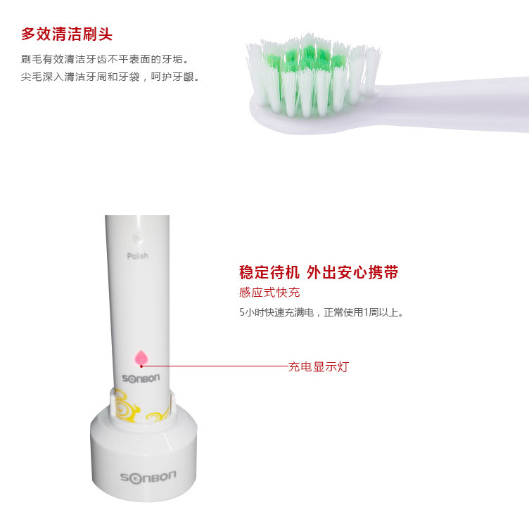 電動(dòng)式聲波牙刷 自動(dòng)便攜充電牙刷 