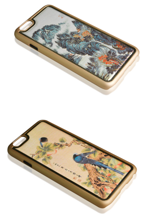 真絲面料-鉑金鑲邊工藝iphone手機殼