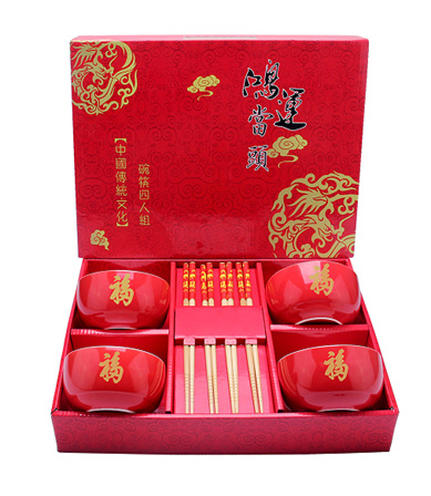 鴻運當(dāng)頭“赣锕停”四碗四筷套裝