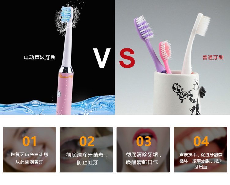 電動(dòng)式聲波牙刷 自動(dòng)便攜充電牙刷 