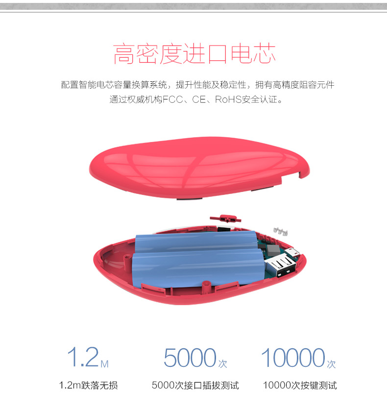 MAXCO美能格 蘋果便攜聚合物移動(dòng)電源 超薄手機(jī)通用女生充電寶