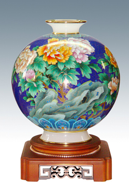 景泰藍(lán)天圓地方（中號(hào)）桌面擺件