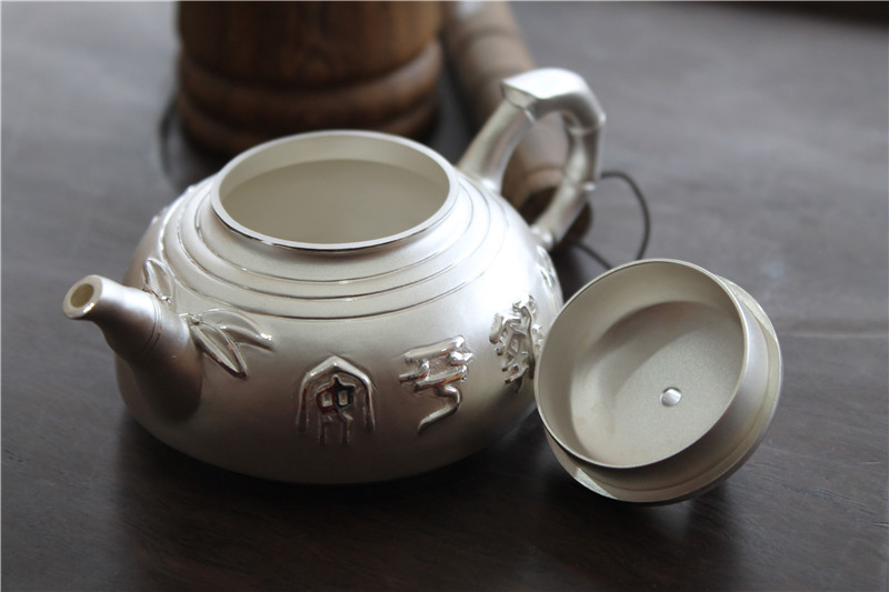 竹報(bào)平安——純銀茶壺