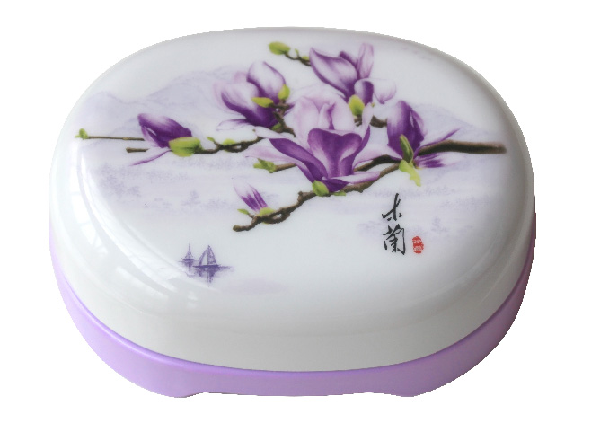 橢圓帶蓋香皂盒 