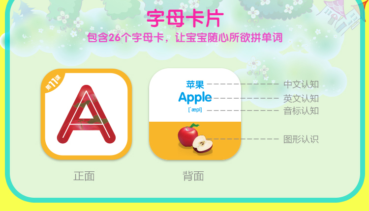 萌橙CC 魔法水果英語兒童早教卡AR立體認(rèn)知有聲識字卡片益智玩具