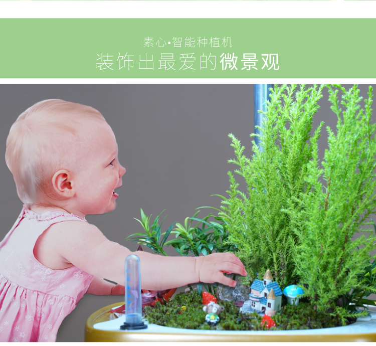 素心智能花盆陶瓷創(chuàng)意爆款個性室內(nèi)大號防腐永生盆景