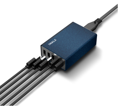 iwalk 多口USB充電器蘋果三星華為 手機(jī)平板通用 多孔充電頭40w