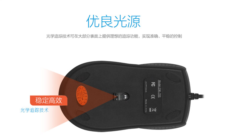 CM703有線光學(xué)辦公鼠標(biāo)臺(tái)式筆記本USB口電腦游戲鼠標(biāo)