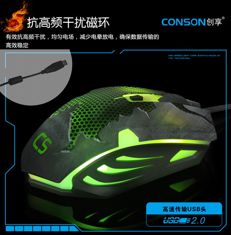 CM635指揮官 電竟游戲鼠標裂變魅光6D發(fā)光游戲呼吸燈竟技鼠標