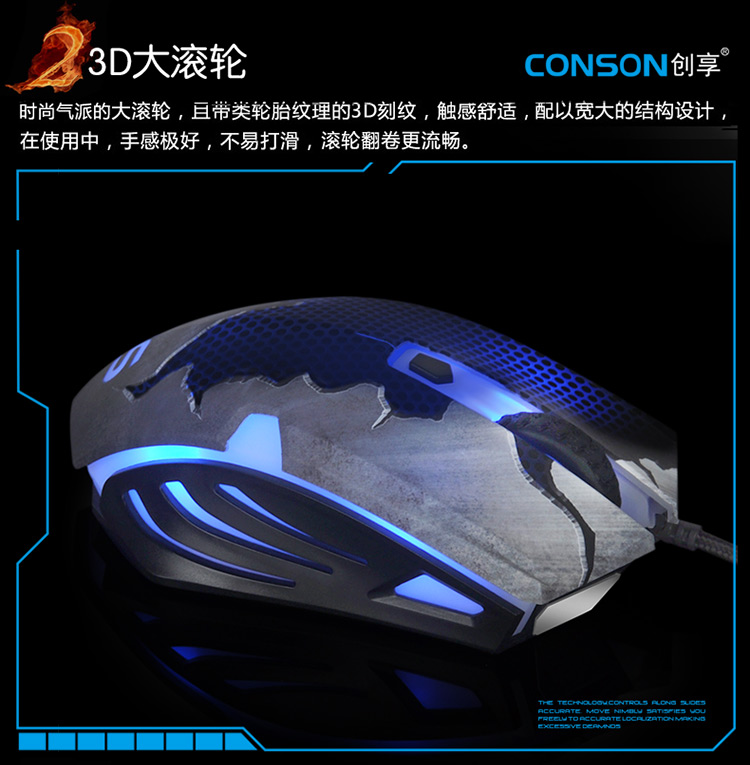 CM635指揮官 電竟游戲鼠標裂變魅光6D發(fā)光游戲呼吸燈竟技鼠標