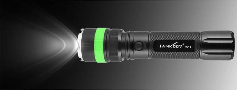 Tank007騎行強(qiáng)光手電筒TC18遠(yuǎn)射五檔調(diào)焦充電迷你防身自行車探照燈戶外家用手電