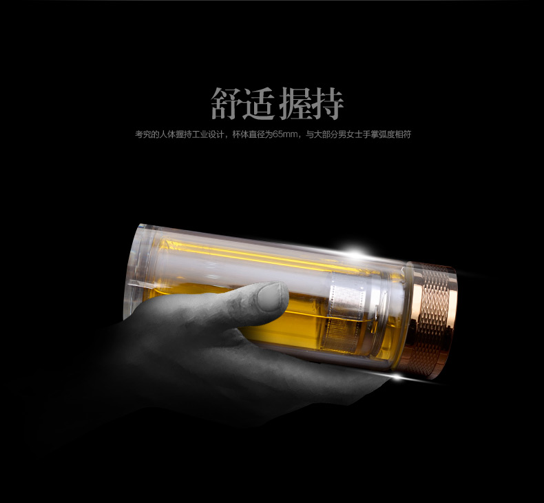 富光高檔雙層玻璃杯 耐熱水杯 商務(wù)加厚辦公室茶杯