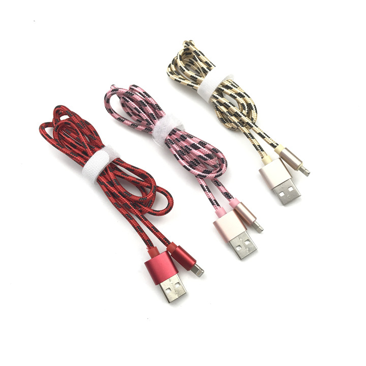 土豪金金屬編織數(shù)據(jù)線、蘋果手機(jī)數(shù)據(jù)線