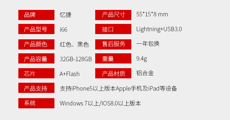 憶捷蘋果手機U盤64g