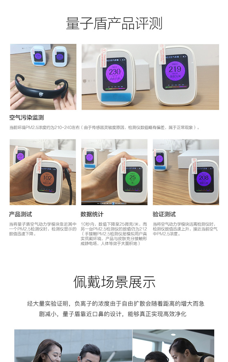 量子盾智能口罩防霧霾二手煙除甲醛隨身負(fù)離子空氣凈化器 PM2.5