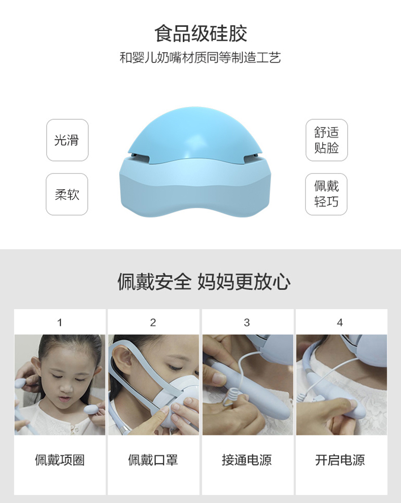 量子盾負(fù)離子防霧霾兒童智能口罩防花粉甲醛病菌除二手煙可清洗