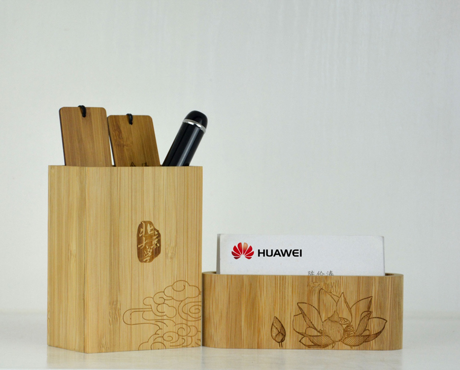 精品竹筆筒/名片底座