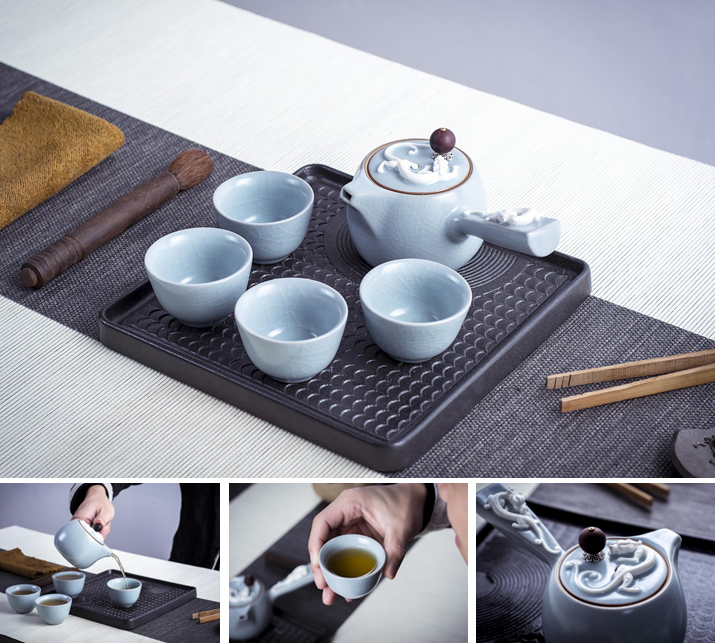 冰裂紋螭龍茶具套裝（茶寵）