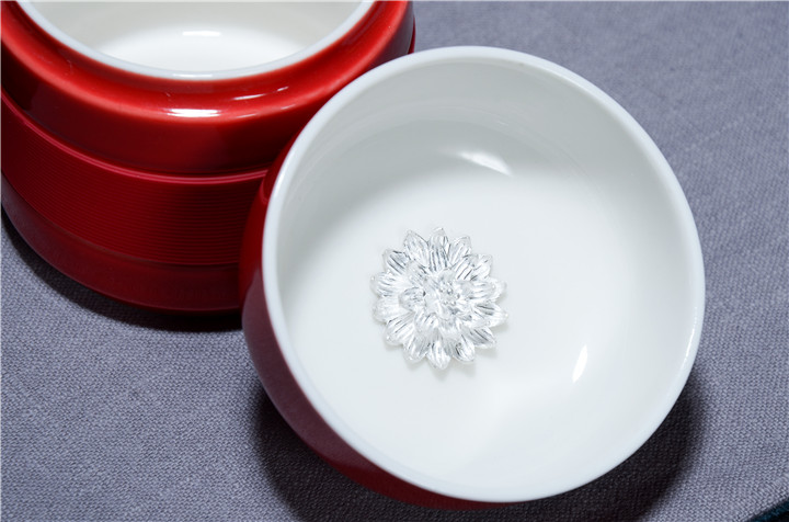 高溫骨玉瓷、銀 燈籠茶具套裝
