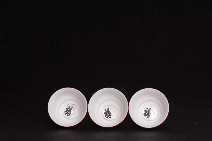 平安福 骨玉瓷+999足銀茶具套裝
