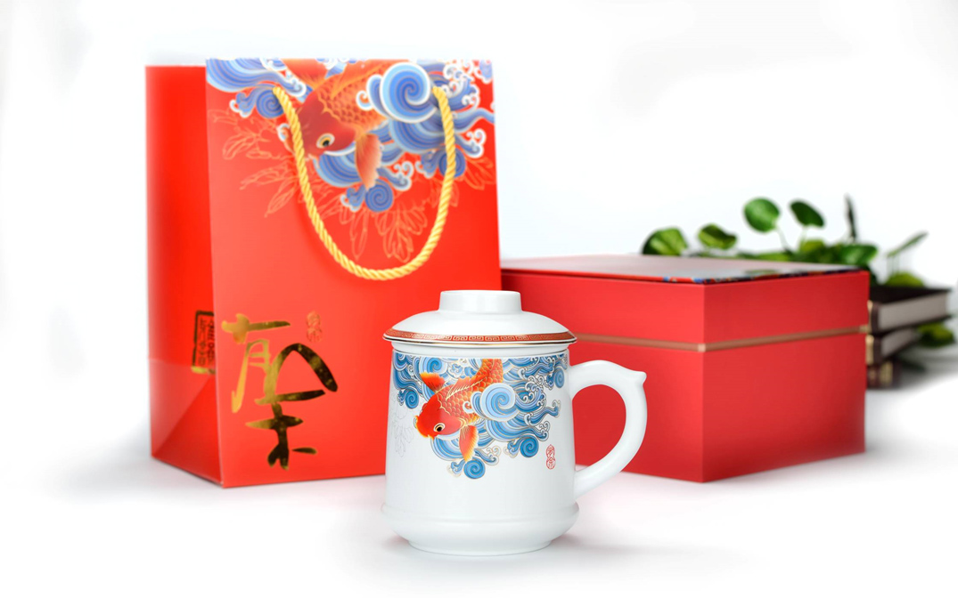 吉祥有余 啞光老板杯