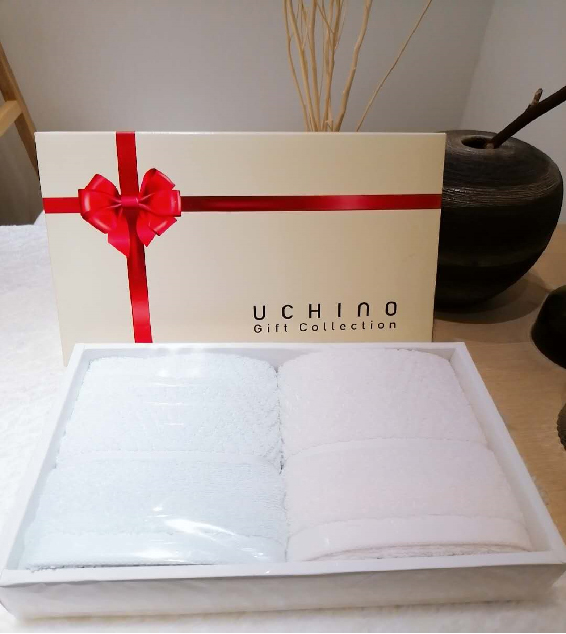 內(nèi)野UCHINO 流動波紋系列方巾兩件套禮盒 