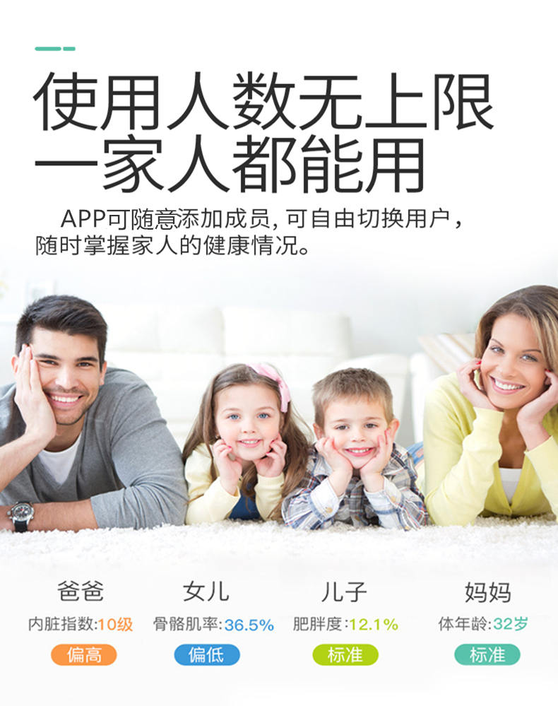 ABS全包LED顯示屏高端定制智能藍(lán)牙體脂秤體重稱180KG 