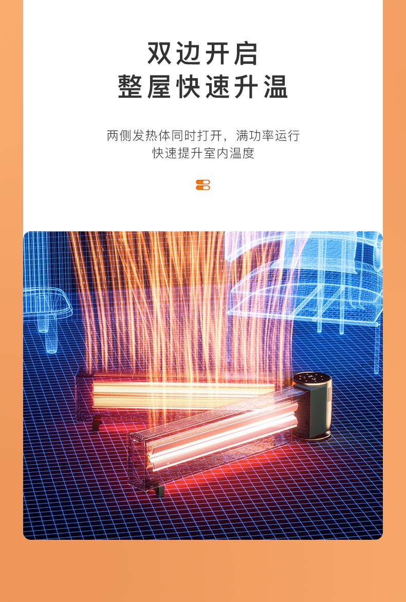 英國(guó)OGNAL石墨烯踢腳線取暖器節(jié)能家用電暖氣省電速熱折疊電暖器