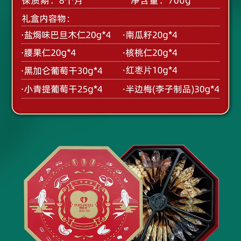 雪白仁八方送福堅(jiān)果禮盒（分享版）